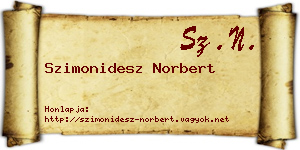 Szimonidesz Norbert névjegykártya