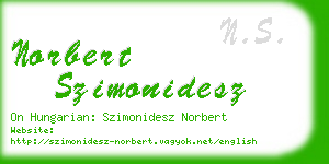 norbert szimonidesz business card